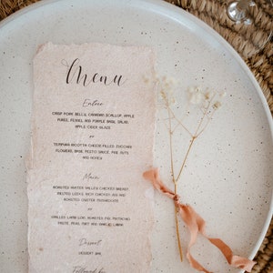 MILA | Taupe Deckle Edge Menu