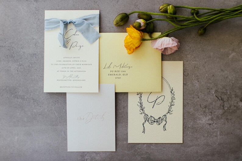 Clementine | Yellow invitation suite image 2