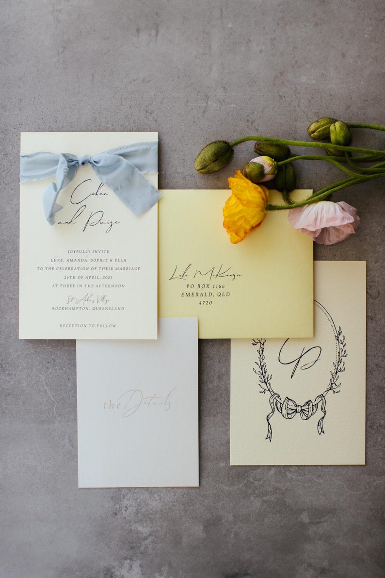 Clementine | Yellow invitation suite image 3