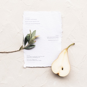 WILSON | Handmade Deckle Edge Menu