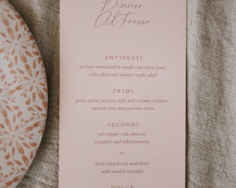 HÉLÈNE | Menu Rose Pastel Texturé En Lin