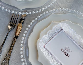 Michelle | Lace edged Placecard