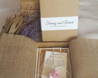 Rustic Box Wedding Invitations