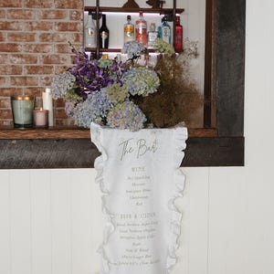 TAHLIA | Ruffled Linen Bar Sign - Etsy