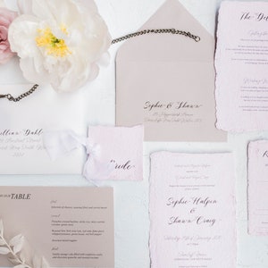 SYBIL | Pink Deckle Edge Invitation Suite