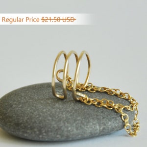 Chain Cuff Mid Ear Earring, Clip on Earring, No Piercing Cuff Earring, Earrings Chains image 2