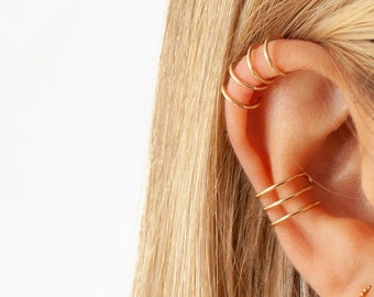 Fake Conch Cuff, Ear Cuff, Cartilage Cuff, Fake Piercing, Minimalist Ear Cuff, Gold Filled Earrings, Silver Earrings, No Piercing, earcuff