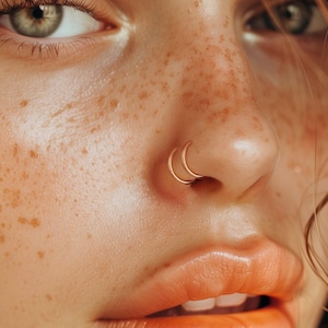 Fake Double Piercing, Nose Cuff No Piercing Needed, Double Hoop Piercing Imitation, Minimalist Jewelry