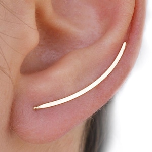 Minimalistic Earrings Ear Climbers, Ear Jacket Earrings, Crawlers Earrings, Ear Lobe Earring