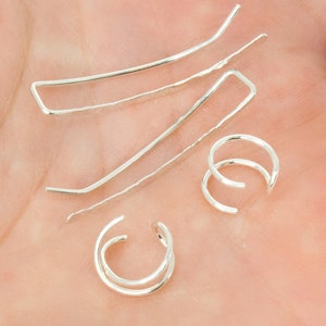 Mix and Match Earrings Set Silver, Ear Climber, Ear Cuff, Ear Crawler, Ear Wrap image 1