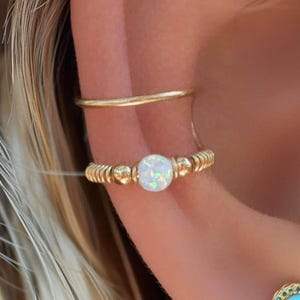 Gouden oor manchet opaal kraal conch oorbel nep piercings clip op sieraden cadeau voor haar