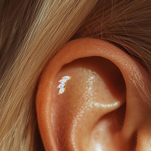 Tiny Flat Back Stud Gold Cartilage Helix Tragus 16, 18, 20g