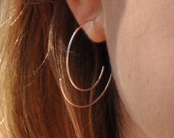 Spiral Earrings, Minimalist Earrings, Swirl Hoops, Solid Sterling Silver Hoops, Sleeper Jewelry, Tribal Spiral Hoops, Spiral Hoop Earrings