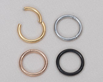 Clicker Piercing Set Seamless Endless Hoop Rings, Hypoallergenic Rook Daith Tragus Conch