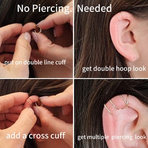 Fake Piercing Set, Uneven Earrings Set, Upper Ear Cuffs No Piercing,