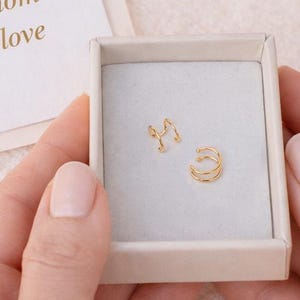 Pendiente tipo ear cuff, no requiere perforación, ligero, para uso diario, joyería para la oreja, regalo de aniversario