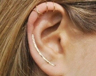 Set of 3 - Ear Climber, Ear Cuff, Double Ear Cuff, Earring Climbers 30mm, Criss Cross Ear Cuff, Climber Earrings, Ear Crawlers