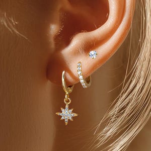 Waterproof Stacking Earrings Set, Gold Dainty Earring Set, Everyday Earring Stack, Gift for Her