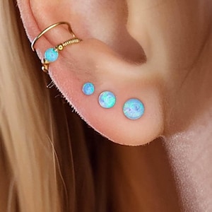 Turquoise Stud Earrings, Ear Stack Set, Birthday Gift