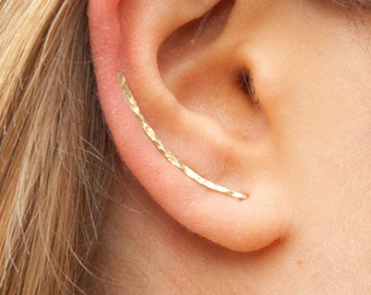 Ear Climbers Earrings x2, Ear Climber, Gold Ear Pins, Climber Earrings 30mm, Ear Crawlers, Earrings Pin, Gold Earrings, Earring Pins
