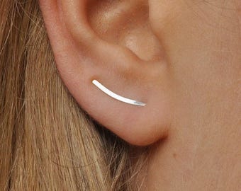 Dainty Ear Climber: 14K Gold Filled Minimalist Earrings