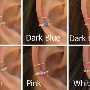 Ear Cuff no Piercing, Fake Conch Earring with Opal Bead, Ear Wrap, Christmas Gift image 3