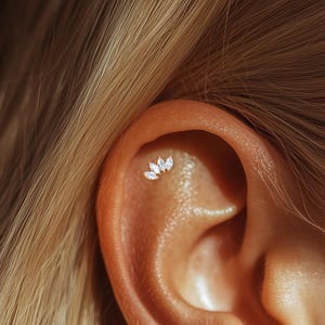 Clou d'oreille en hélice, contour de l'oreille supérieure, boucle d'oreille sans filetage à dos plat, clou pour cartilage