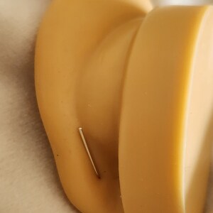 Minimalist Threader Earrings Arc Hoops, Open Hoop Earrings, Hammered Bar Earrings image 5