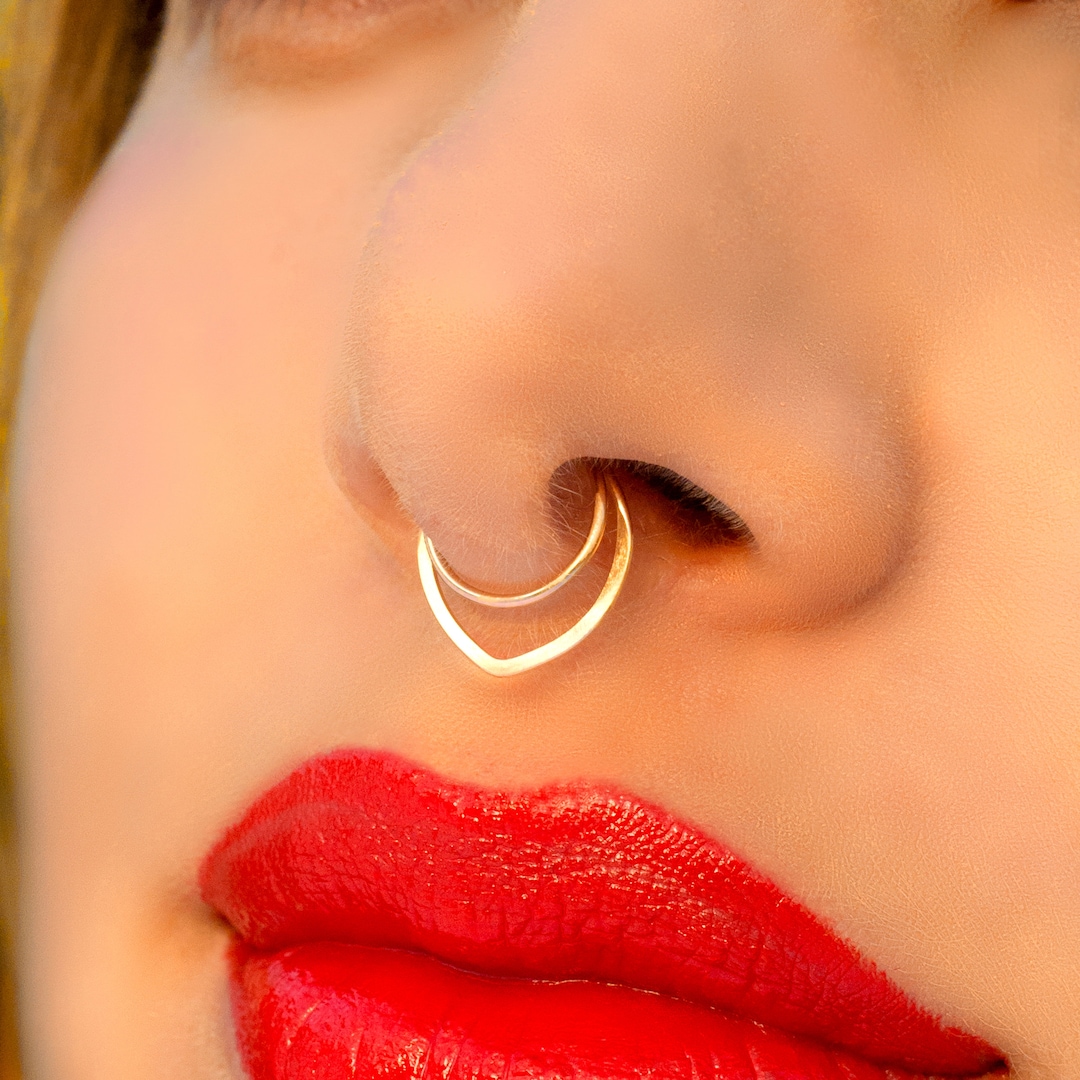 Septum Jewelry, Gold Fake Septum Ring No Piercing Septum Earring, Fit