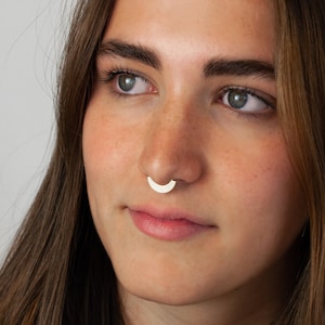 FAKE Septum Ring, Tribal Septum Jewelry Gold, no Piercing Needed Nose Septum Cuff