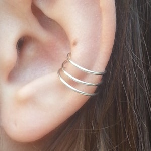 Fake Conch Cuff, Ear Cuff, Cartilage Cuff, Fake Piercing, Minimalist Ear Cuff, Gold Filled Earrings, Silver Earrings, No Piercing, earcuff image 4