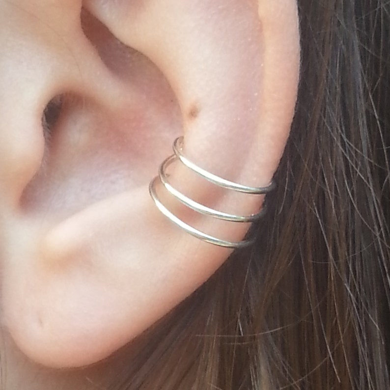 Fake Conch Cuff, Ear Cuff, Cartilage Cuff, Fake Piercing, Minimalist Ear Cuff, Gold Filled Earrings, Silver Earrings, No Piercing, earcuff image 4