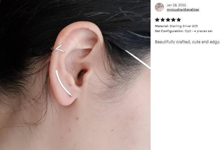 Inilbran Punk Snake Ear Cuff Orecchini argento Snake Cuff Wrap Crawler Vintage Snake Crawler cartilagine orecchino gotico animale borchie gioielli per donne e ragazze