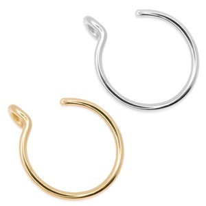 Gouden faux neusring geen piercing nodig, 10 tot 6 mm nep neusring, manchet neusring afbeelding 5