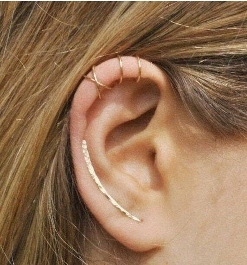 Lot de 3 Contour d'oreille, contour d'oreille, double contour d'oreille, boucles d'oreilles de 30 mm, contour d'oreille entrecroisé, boucles d'oreilles pour grimpeur, protège-oreilles image 2
