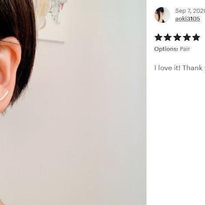 gold ear climber with hammered texture, handcrafted ear crawler earrings, minimalist jewelry image 19