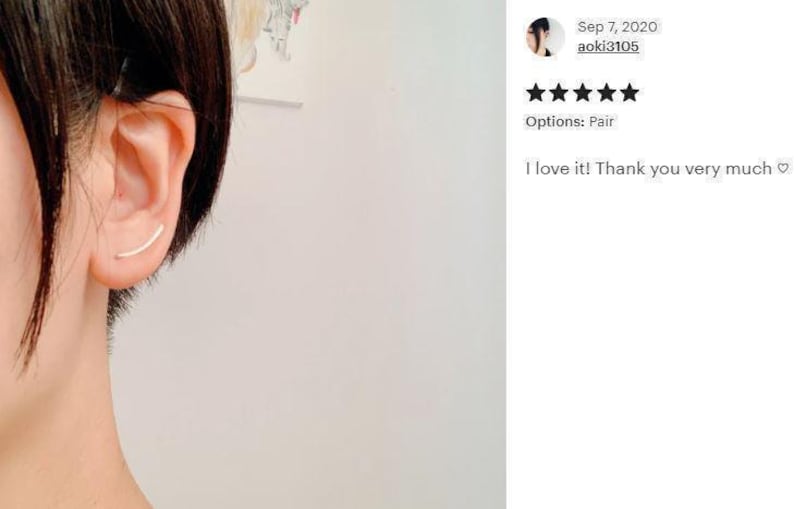 gold ear climber with hammered texture, handcrafted ear crawler earrings, minimalist jewelry image 19