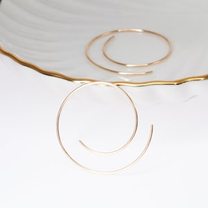 Tribal Spiral Earrings, Minimalist Earrings, Swirl Hoops, Spiral Hoop Earrings