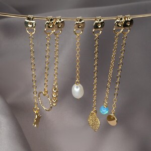 Earring Chain Attachment, Stud Earring Add Ons with Charms, Earring Backs image 7