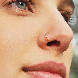 Cartilage Earring Hoop Piercing Helix Ring Septum Nose Tragus Daith Rook Conch 22g 20g 18g Seamless Hoop Earrings Gold Silver Rose Gold image 4