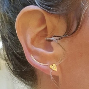 Ear Climbers Earrings, Hammered Bar 20mm, Ear Crawlers, Ear Cuff Climbers