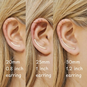 Parure de boucles d'oreilles minimalistes, contour d'oreilles, double ligne et boucles d'oreilles croisées, boucles d'oreilles grimpeurs, bohème image 1