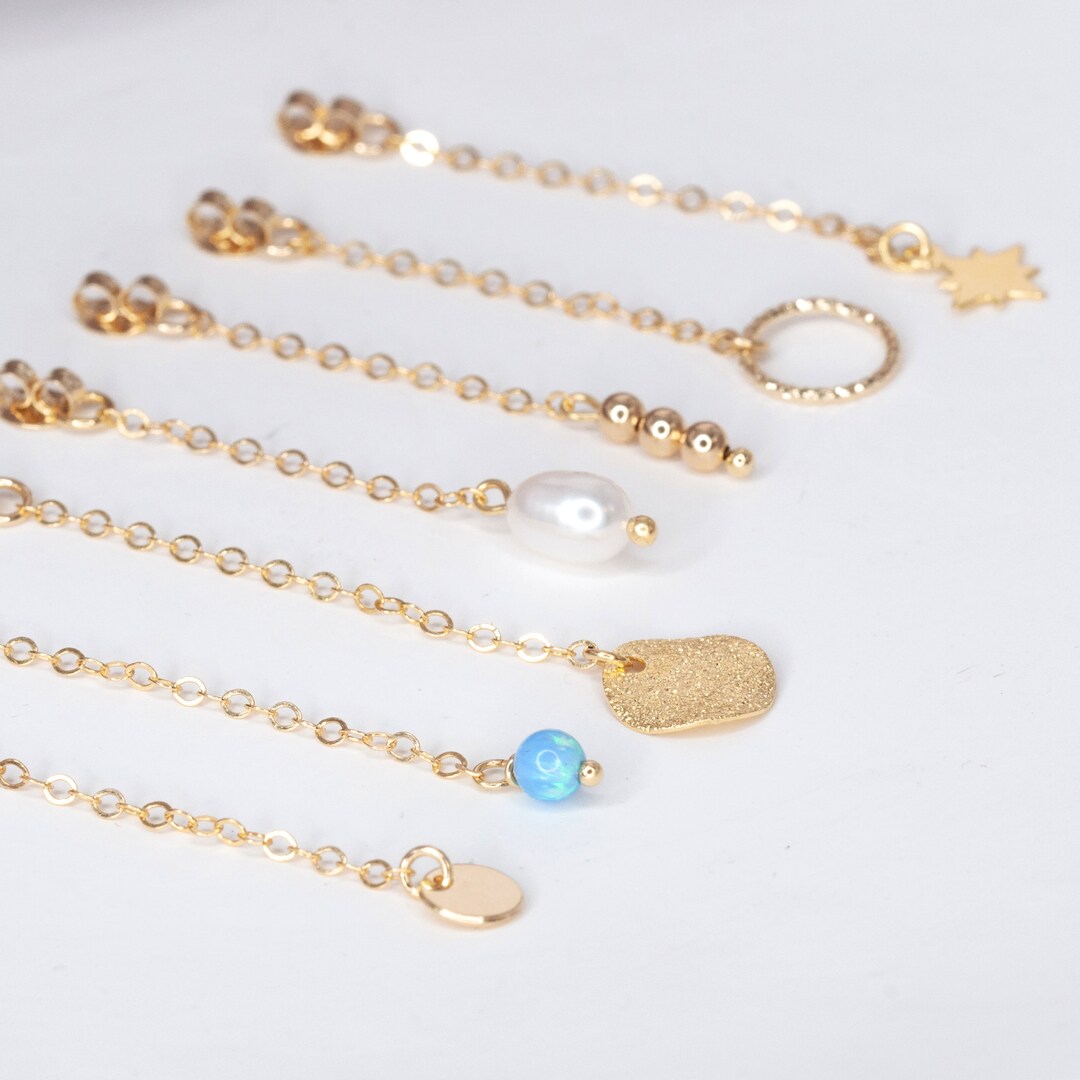 Stud Earring Add on Stopper, Dangly Backings for Ear Studs, Studs Earrings Backs With Chain