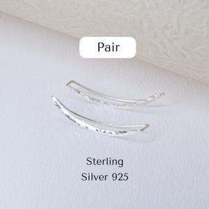 Ear Crawler, Ear Climber Earrings, Minimalist Earrings Silver Gold Filled, Dainty Gold Climber Flat Hammered image 8