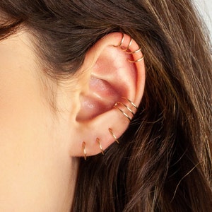 Fake Conch Cuff, Ear Cuff, Cartilage Cuff, Fake Piercing, Minimalist Ear Cuff, Gold Filled Earrings, Silver Earrings, No Piercing, earcuff image 3