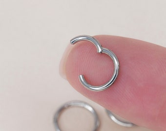 18g Seamless Clicker Hoops, Stack Piercings Set, Ear Styling Jewelry