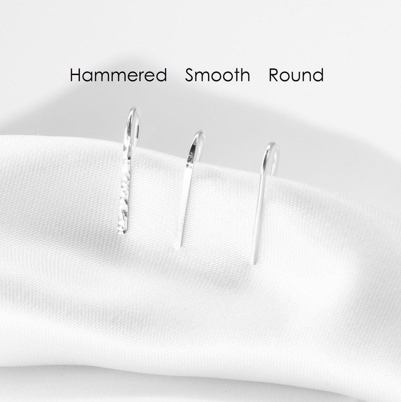 Minimalist Threader Earrings Arc Hoops, Open Hoop Earrings, Hammered Bar Earrings Sterling Silver 925
