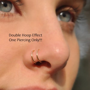 Spiral Nose Hoop Piercing, Tragus Hoop, Cartilage Ring, Daith Piercing, Lobe Earring, Second Piercing Imitation Earring