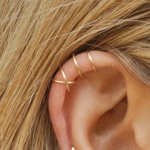 14K Gold Filled Ear Cuff, Fake Helix Piercing, Cartilage Jewelry Clip on