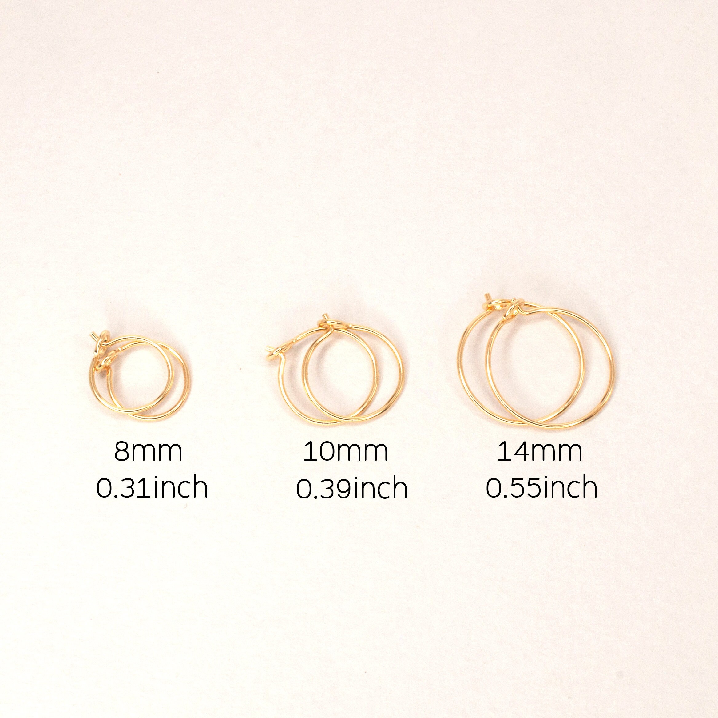 Thin Gold Hoops Yellow Gold Plated 